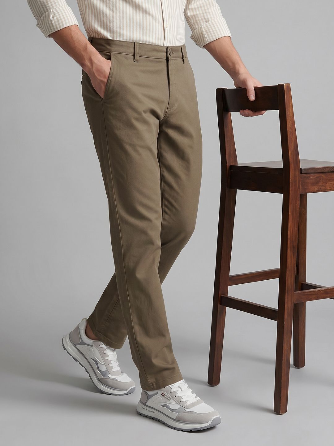 Louis Philippe Sport Cotton Slim Fit Chinos Trousers-picture-33