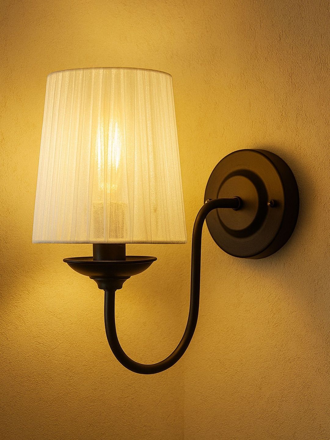 Glowhere Black & White Textured Metal Contemporary Frustum Shaped Wall Lamp-picture-48