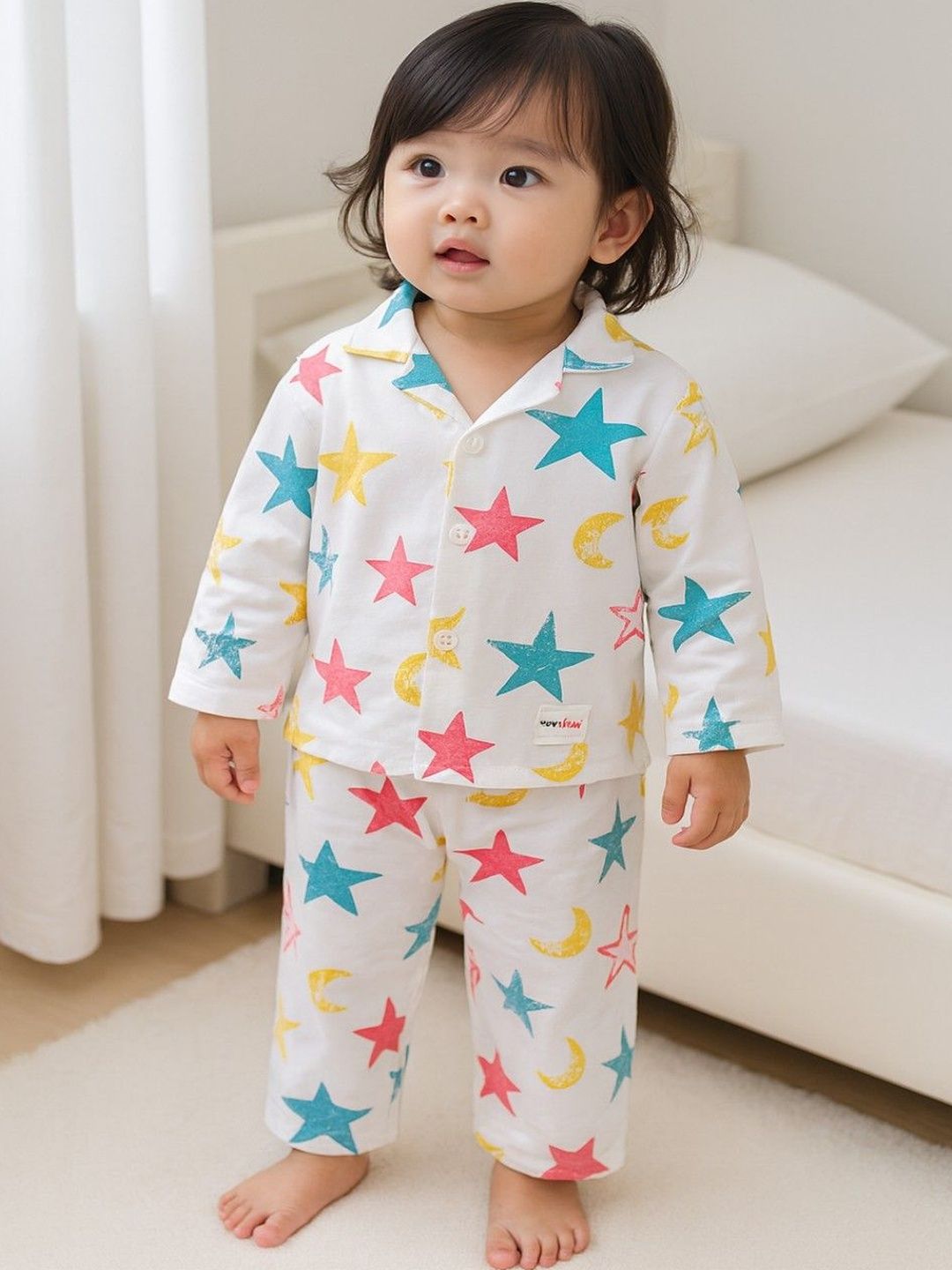 TinyBrezy Unisex Kids Printed T-shirt with Pyjamas-picture-58