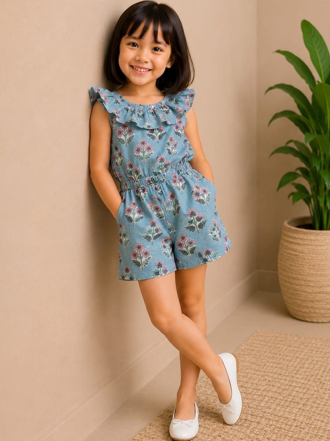 Urban Birdie Girls Printed with Ruffles Jumpsuit-picture-37