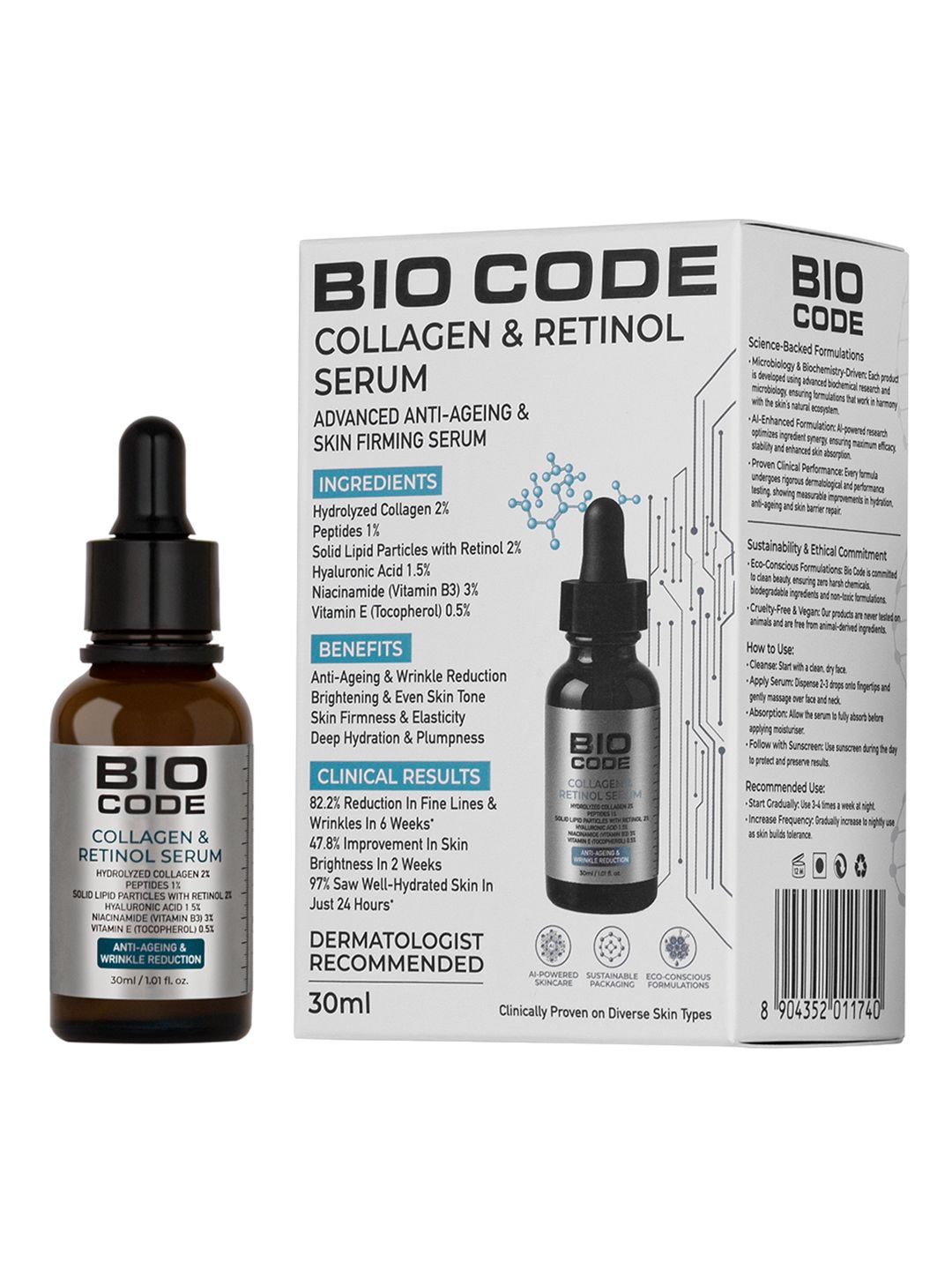 Bio Code Advanced Anti-Ageing Collagen & Retinol Serum - 30ml-image-22