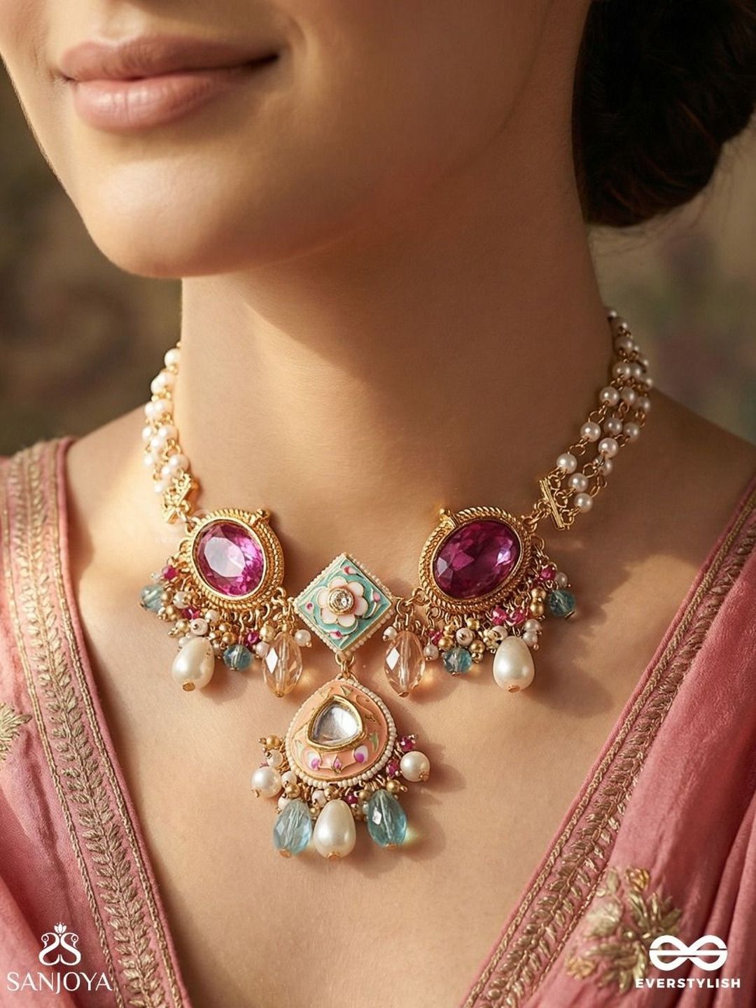 EVERSTYLISH Brass Gold-Plated Handcrafted Necklace-picture-53
