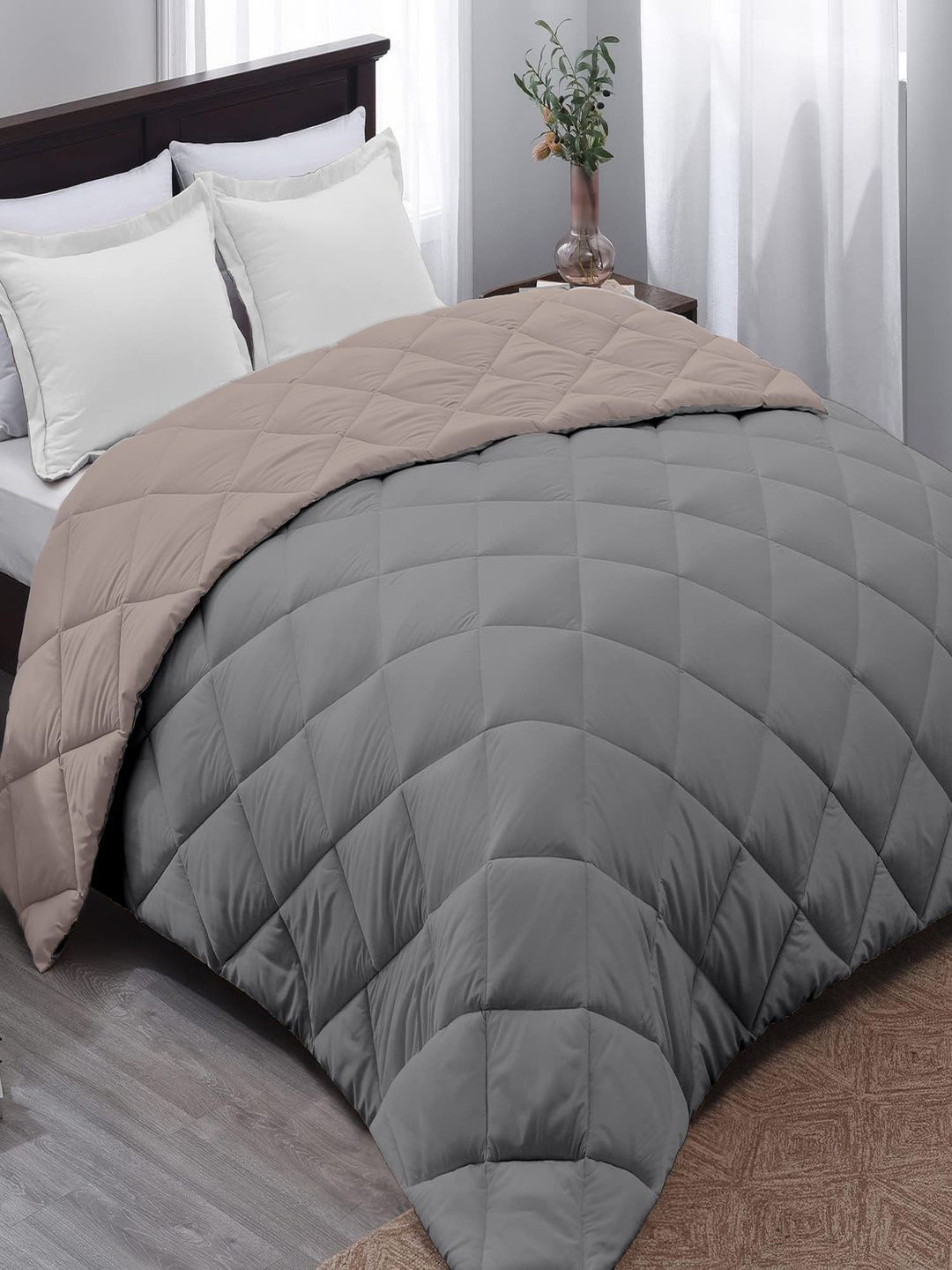 AYKA Grey AC Room 210 GSM Comforter-image-13