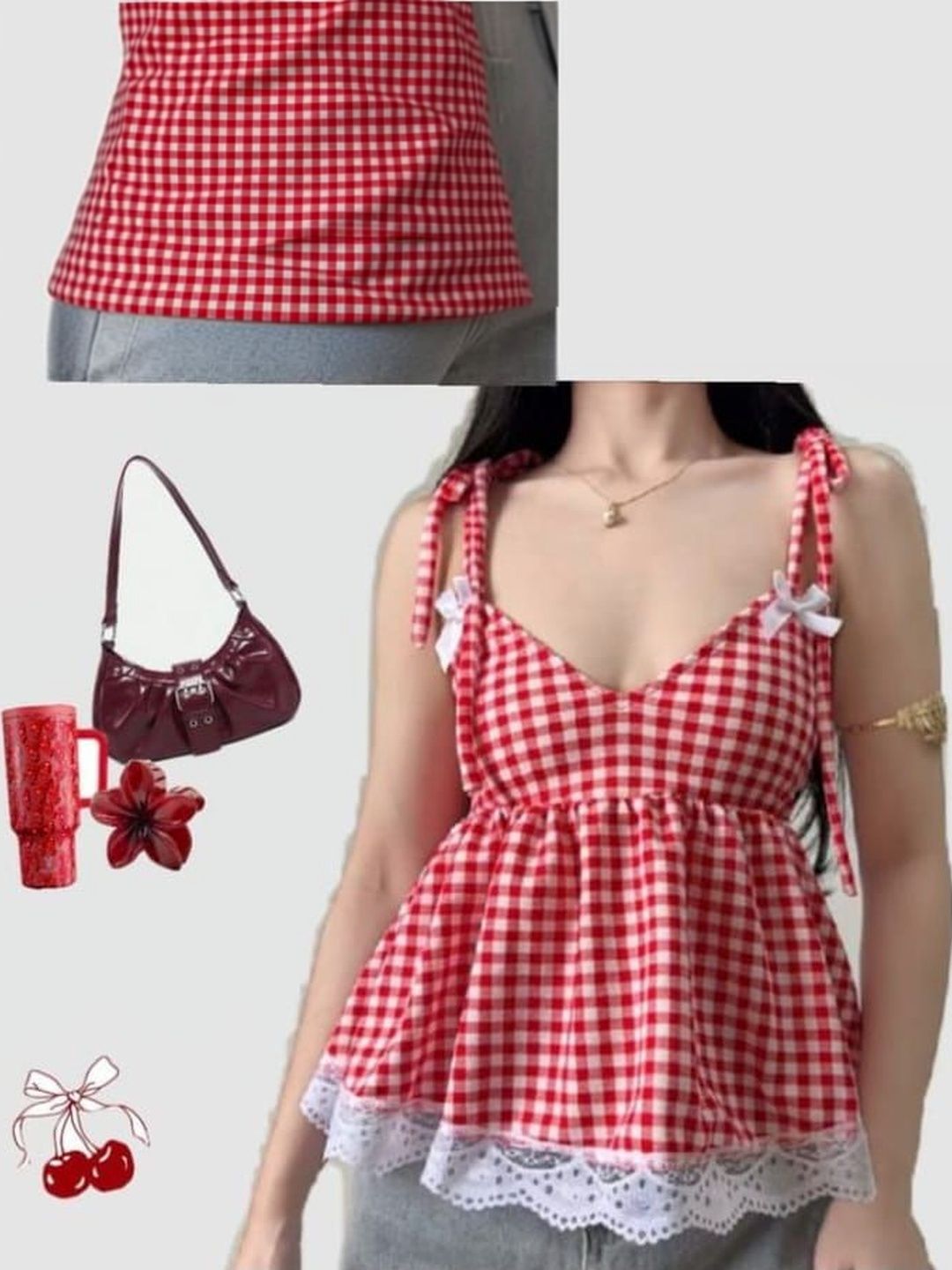 AB Collection Checked Lace Top-picture-42