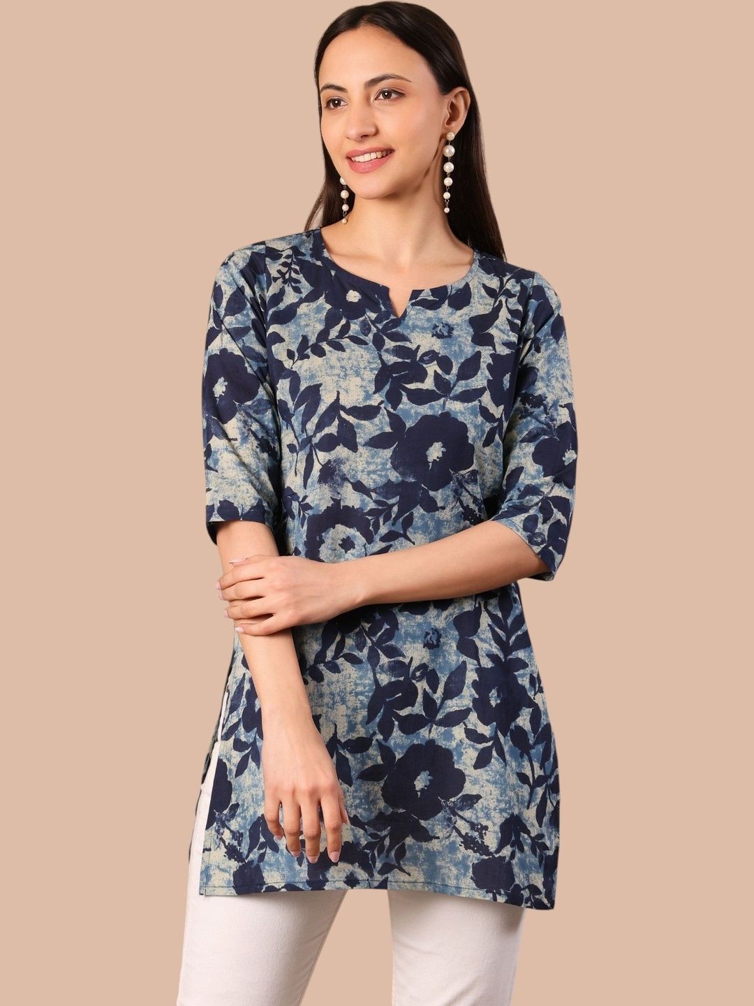 Sangria Floral Printed Pure Cotton Kurti-picture-45
