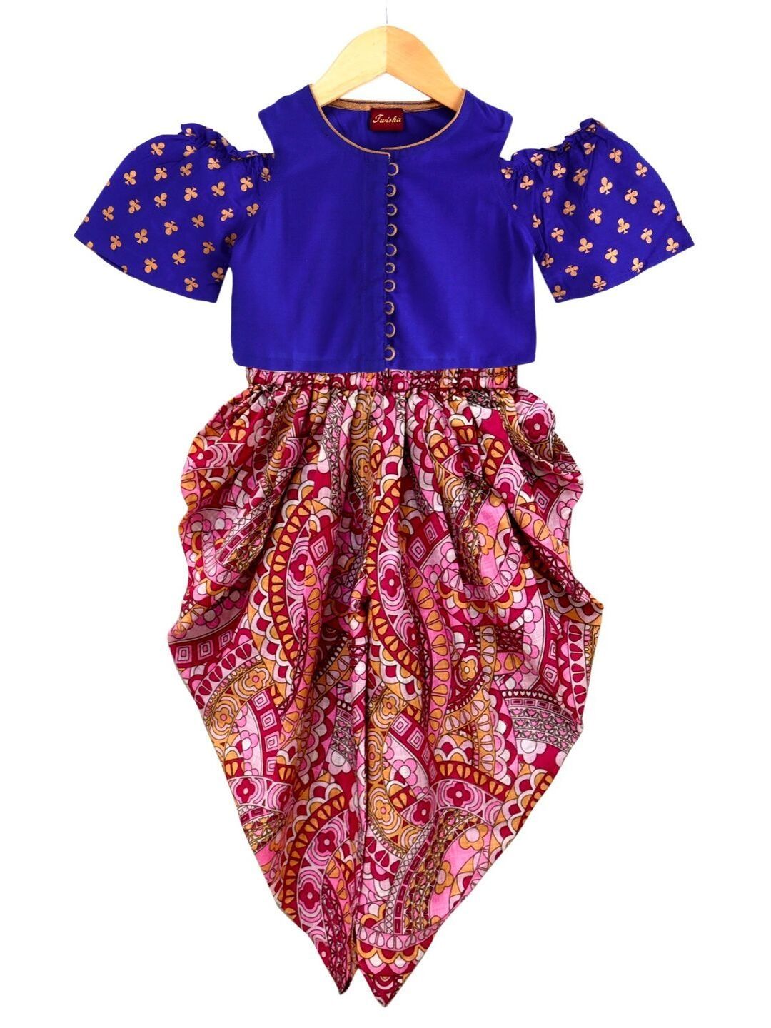 Twisha Girls Printed Top with Dhoti Pants-picture-13