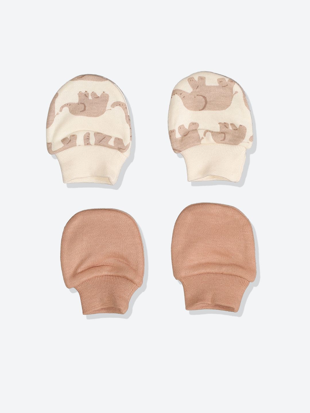 Mothercare Infant Kids Pack of 2 Printed Pure Cotton Mittens-picture-36