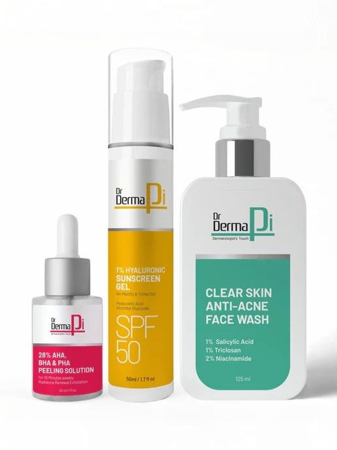 drdermapi Set Of 3 Anti Acne Face Wash, PHA Peeling Solution & Sunscreen Gel-image-40