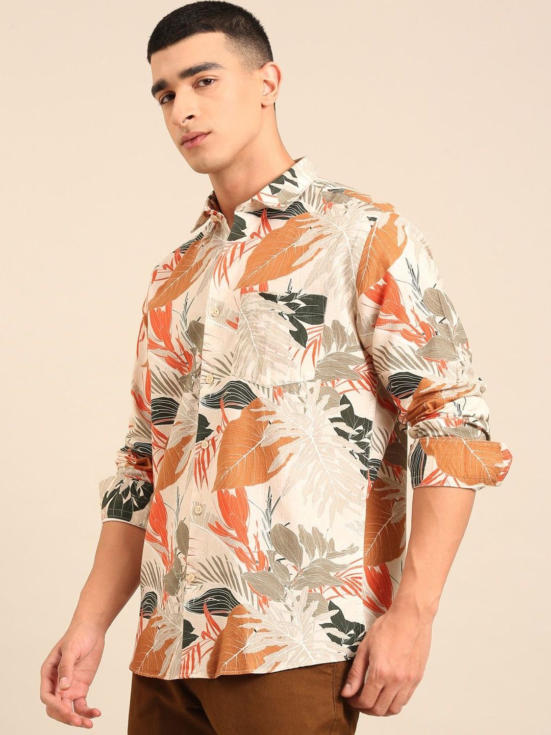 CAVALLO by Linen Club Men Contemporary Floral Printed Casual Shirt-picture-10
