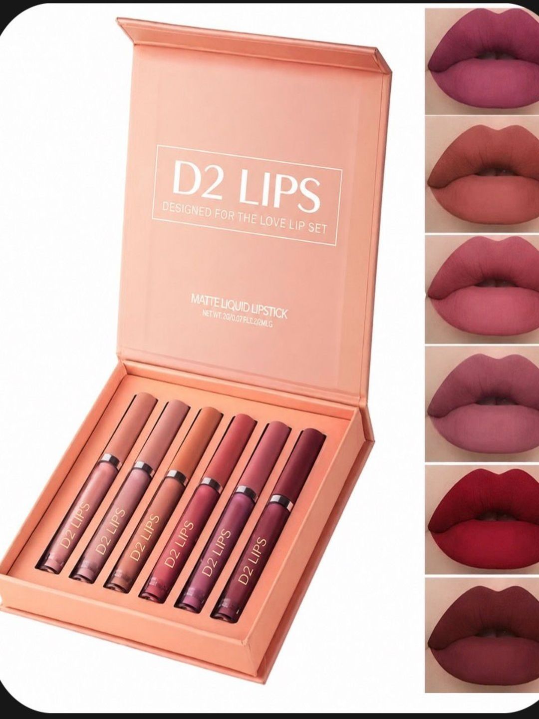 D2 LIPS Pack Of 6 Matte Long Lasting Lipstick - 9 ml-image-16