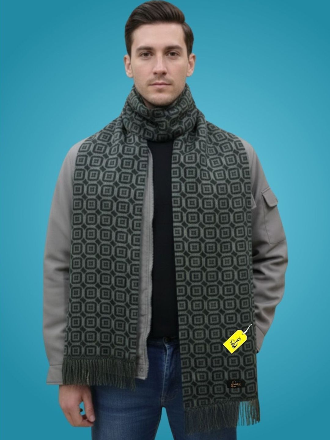 MHAX Men Patterned Merino Wool Mufflers-picture-20