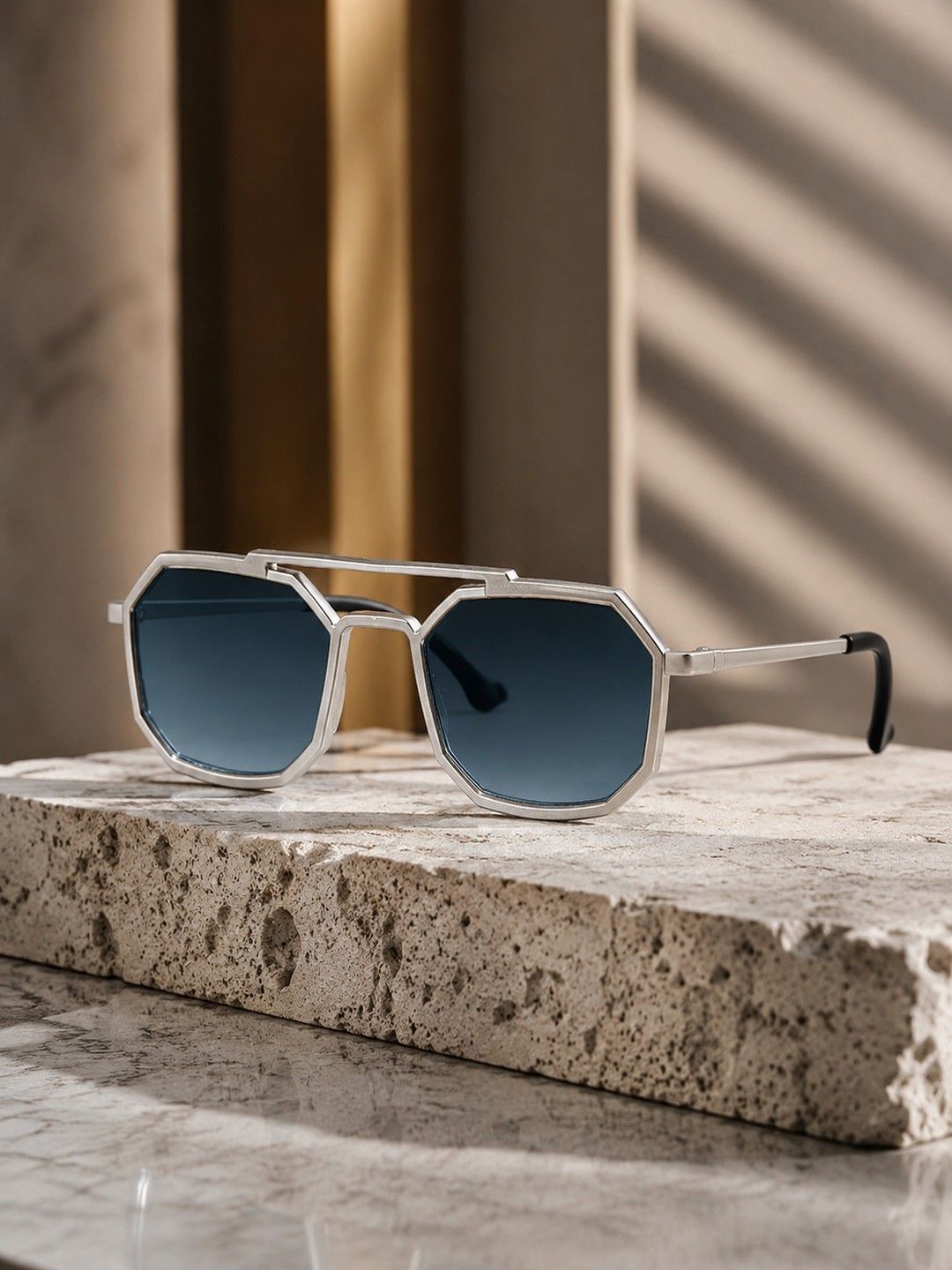 The Roadster Lifestyle Co Unisex UV Protected Geometric Sunglasses-image-6