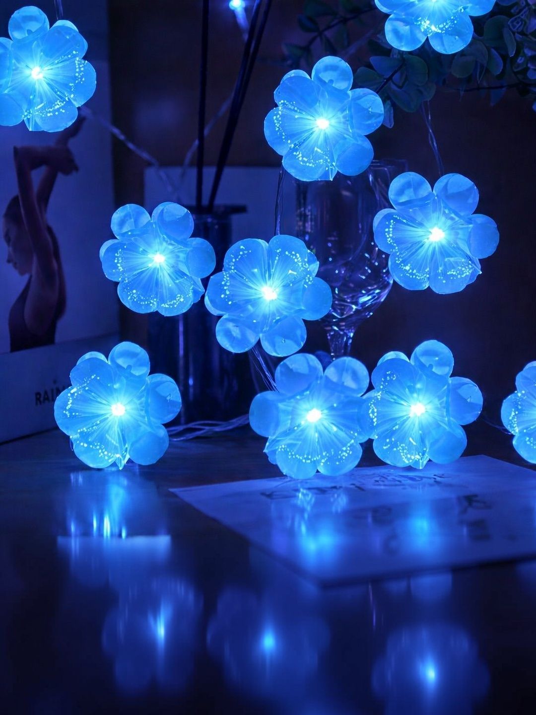 Glimmer Lightings Blue Rose LED String Lights-image-12