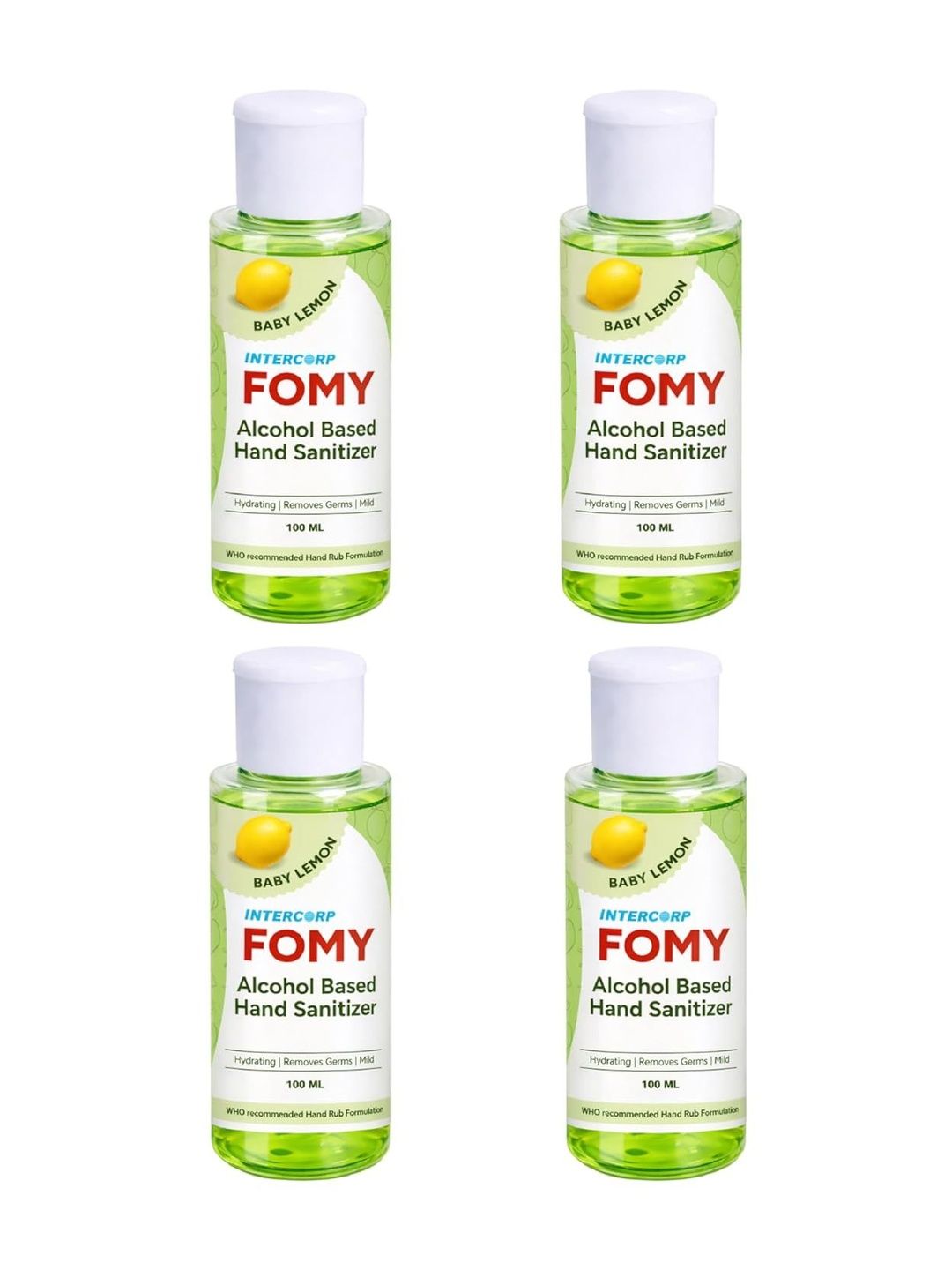 Intercorp Fomy Set Of 4 Lemon Disinfectant Liquid Hand Sanitizer - 100 ml Each-image-30