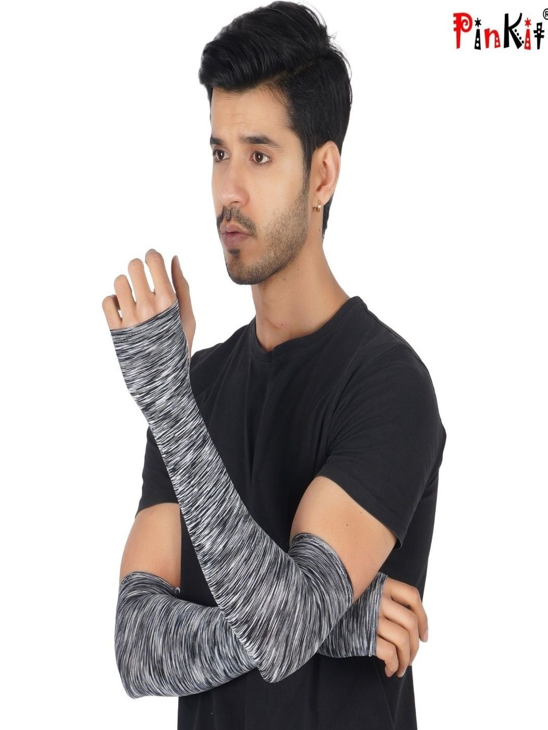 PinKit Men Patterned Fingerless Gloves-picture-50