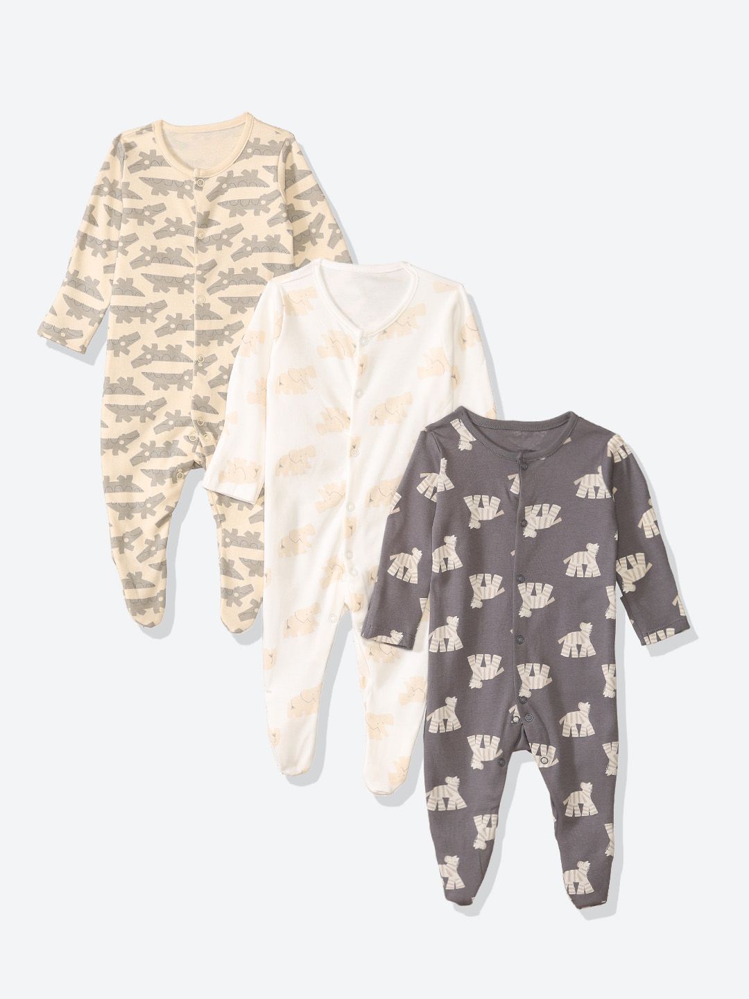 mothercare Boys Pack of 3 Printed Sleepsuit-picture-47