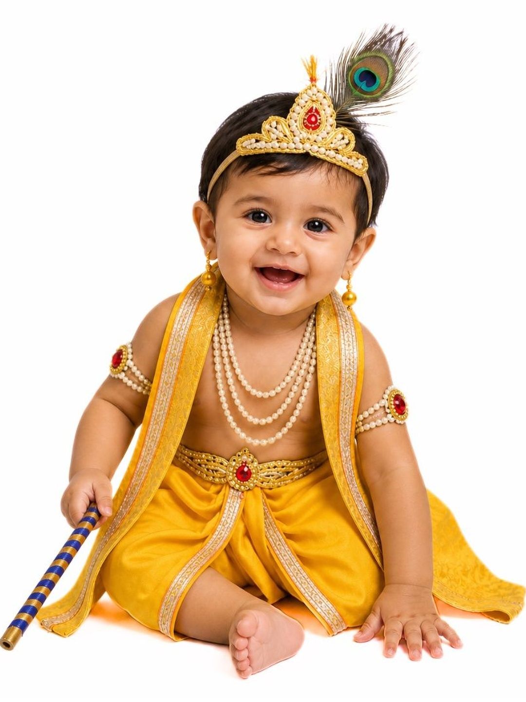 itsmycostume Boys Krishna Costume Dress With Accessories-picture-39