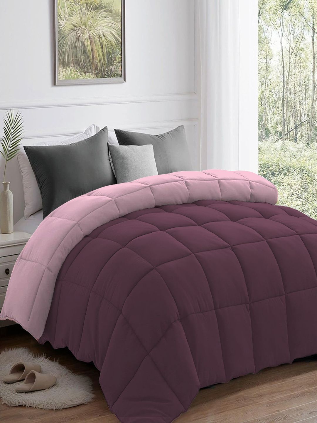 AYKA Pink & Purple AC Room 210 GSM Comforter-picture-13