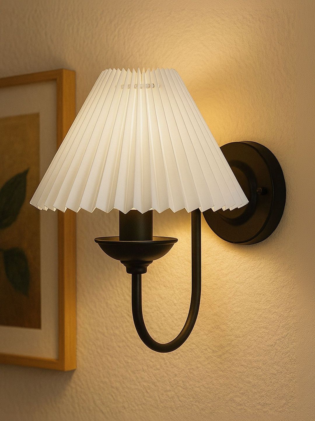 Glowhere White & White Textured Metal Contemporary Frustum Shaped Wall Lamp-picture-37