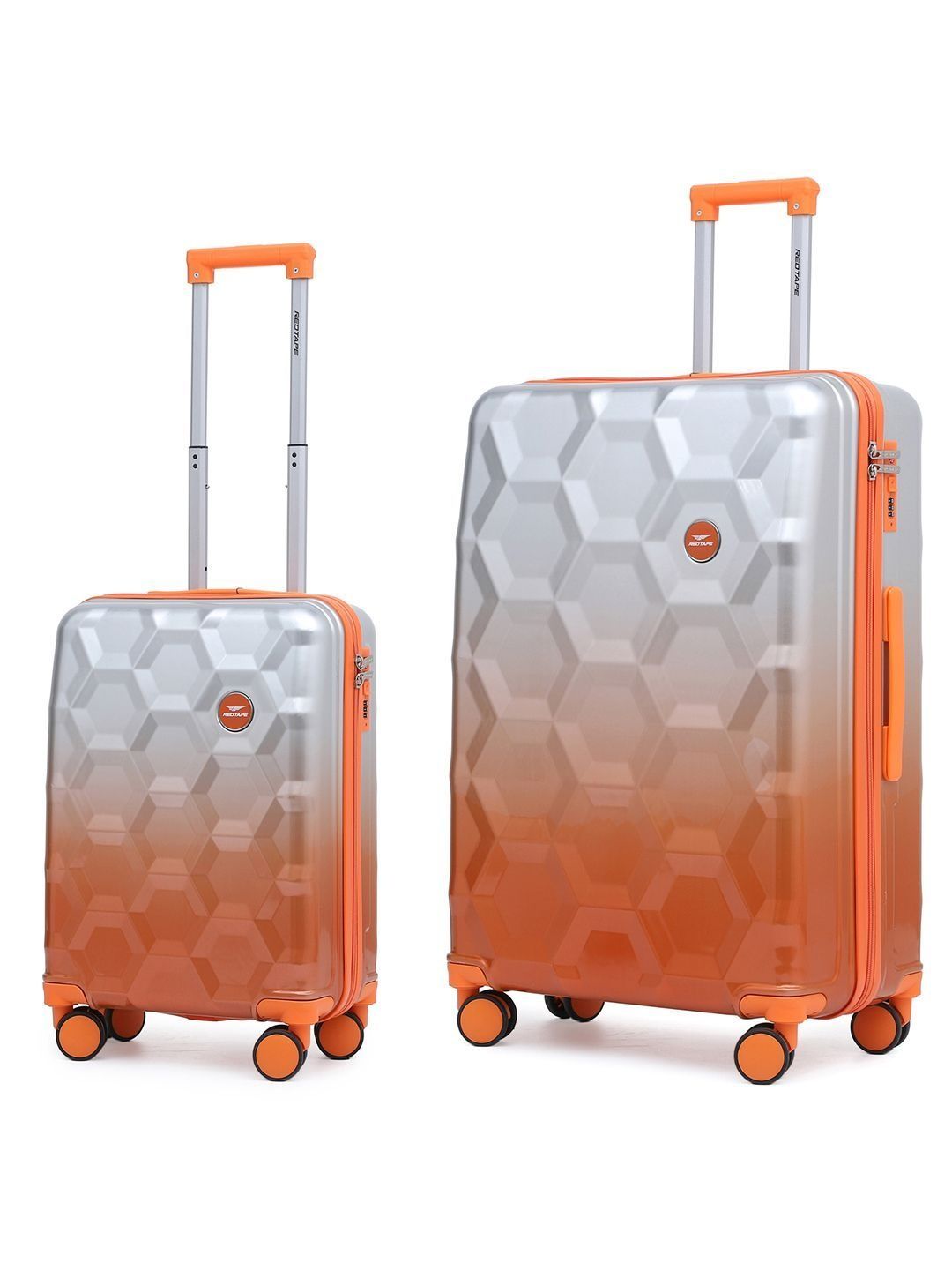 Red Tape Set of 2 Geometric 360-Degree Rotation Non-Padded Trolley Bag-picture-34
