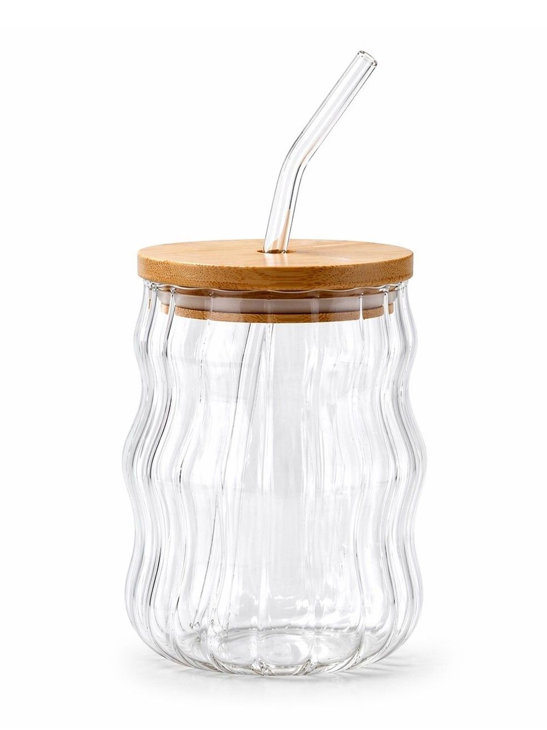 JAY GATRAD Seller Transparent Natural Elements Solid Glass Transparent Jar with Lid Set of Cups and Mugs-picture-42