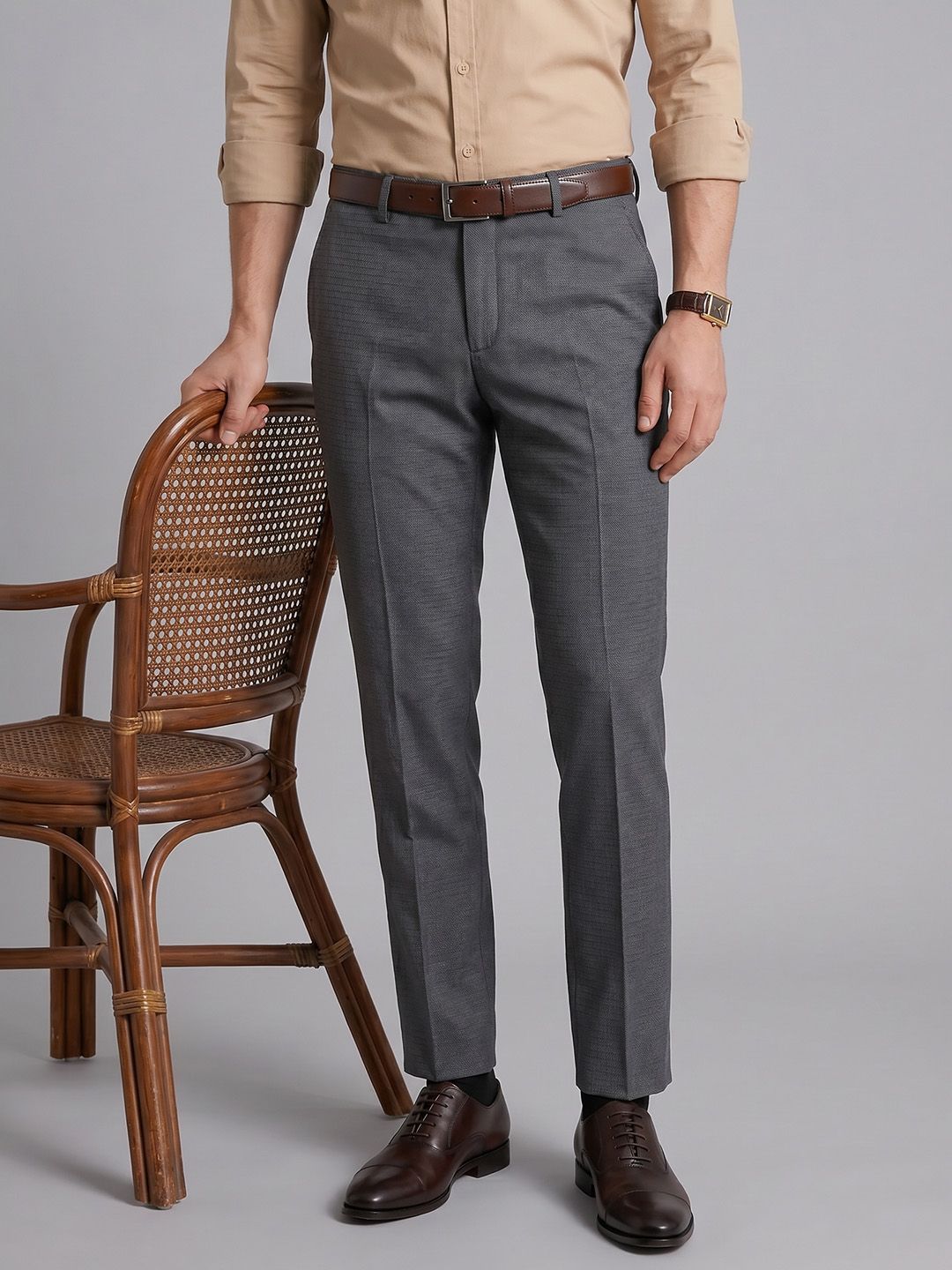 Arrow Men Mid-Rise Formal Trousers-picture-28