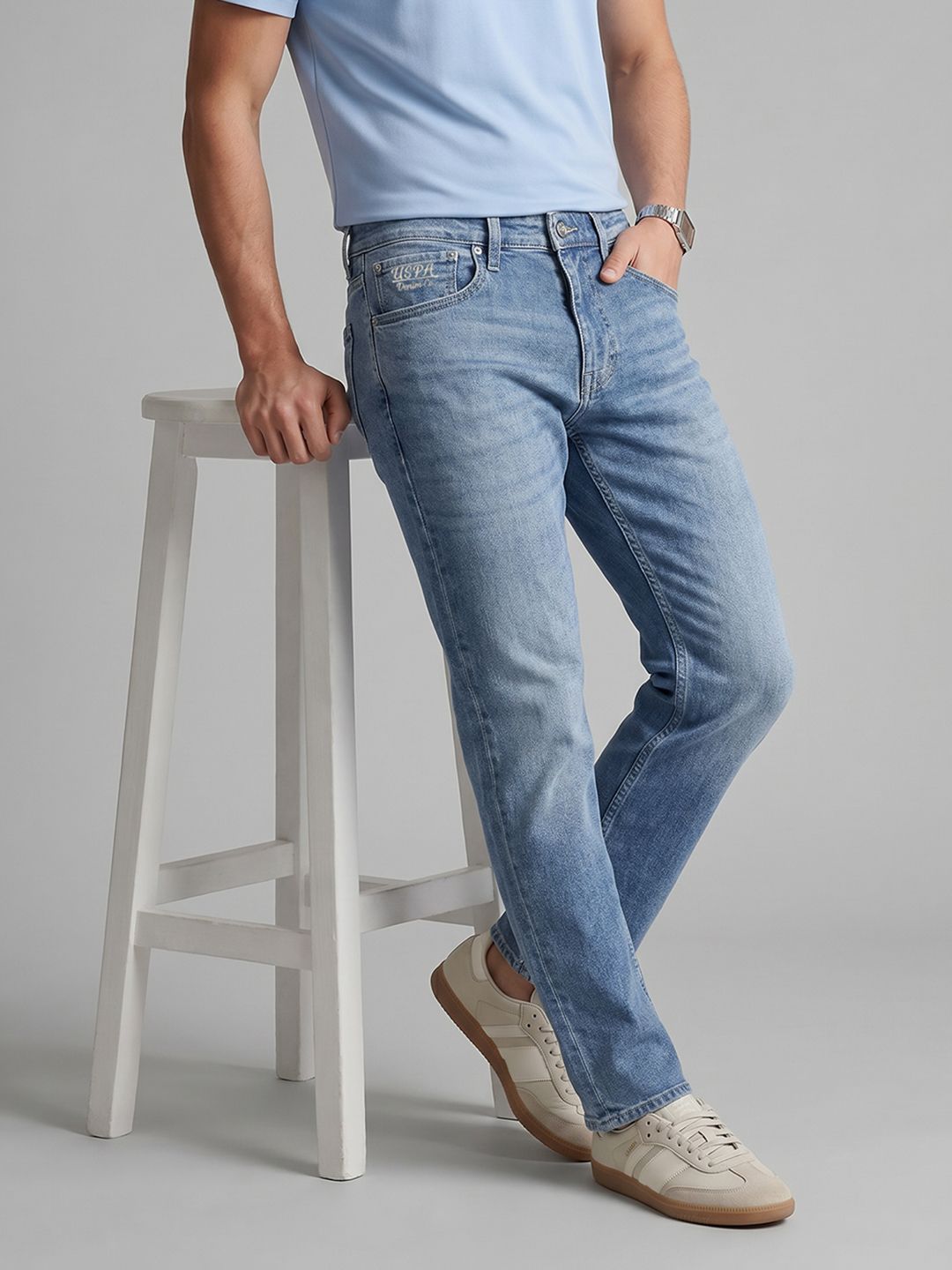 U.S. Polo Assn. Denim Co. Men Harold-Slim Straight Fit Heavy Fade Stretchable Jeans-picture-42