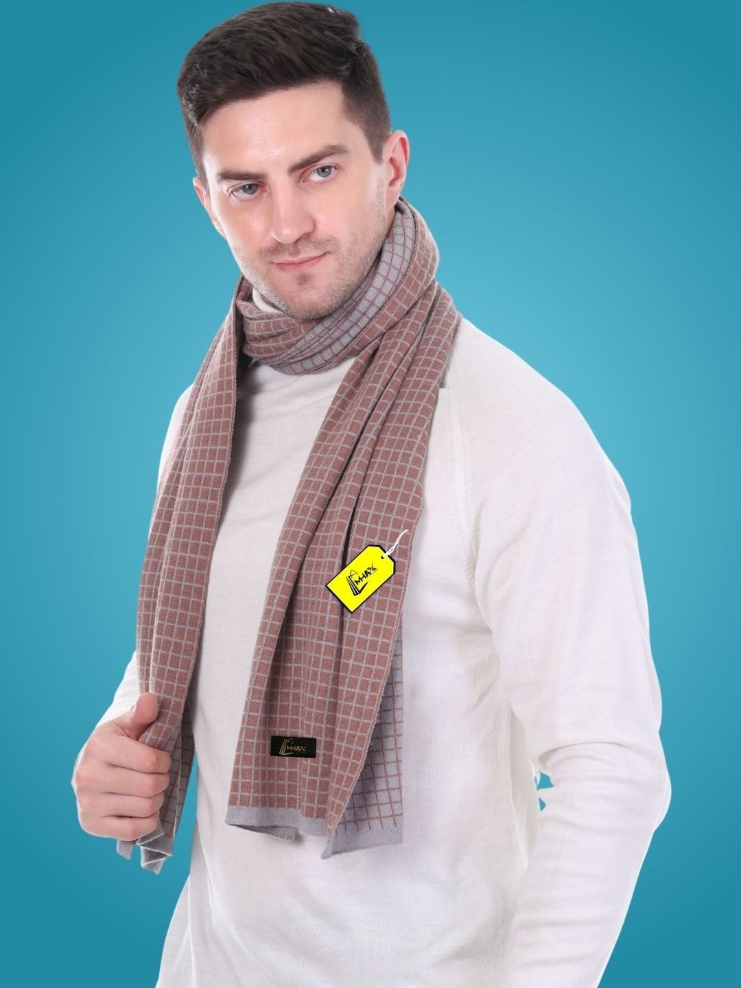 MHAX Men Checked Merino Wool Mufflers-picture-28