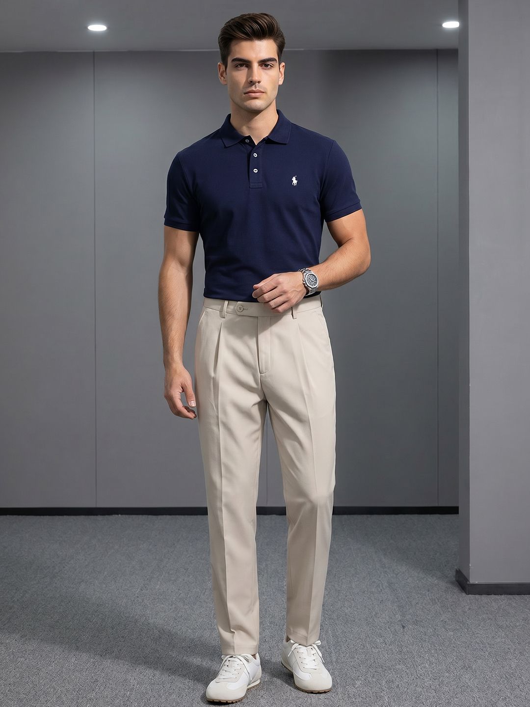 encore by INVICTUS Men Pleated Trousers-picture-36