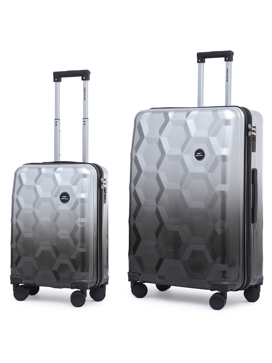 Red Tape Set of 2 Geometric 360-Degree Rotation Non-Padded Trolley Bag-picture-36