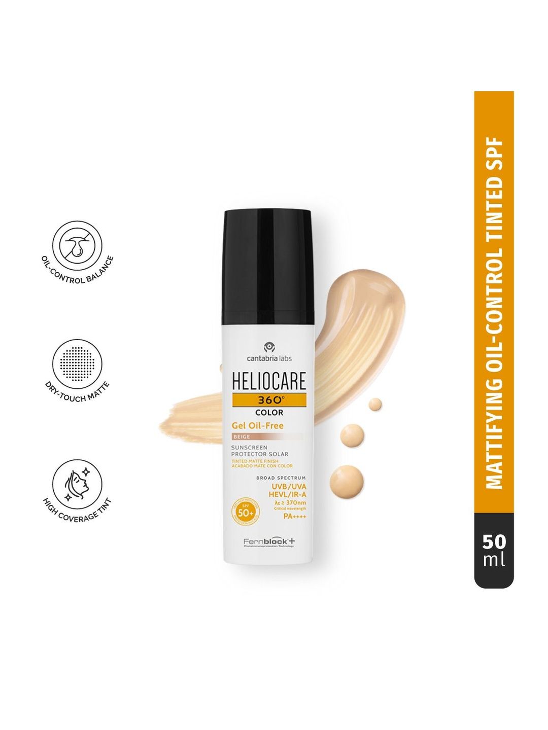 HELIOCARE 360 Color Oil-Free Tinted Matte Sunscreen Gel SPF 50+ PA++++ - 50 ml - Beige-image-6