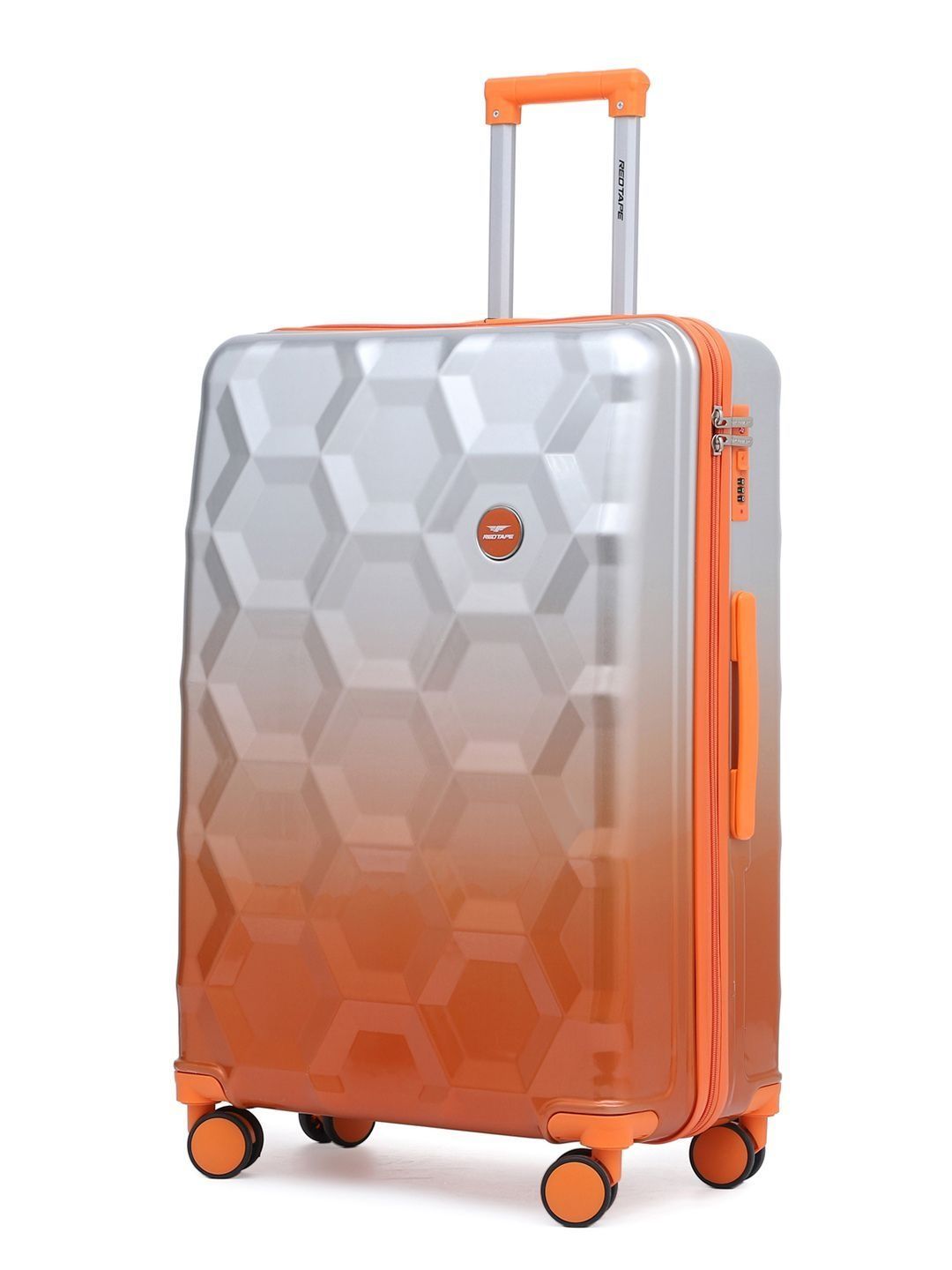 Red Tape Geometric 360-Degree Rotation Non-Padded Trolley Bag-picture-56