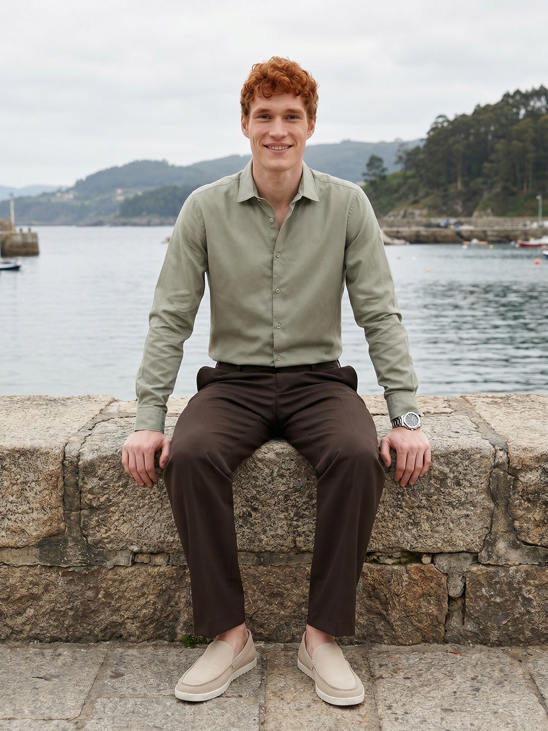 Mast & Harbour Spread Collar Casual Shirt-image-33