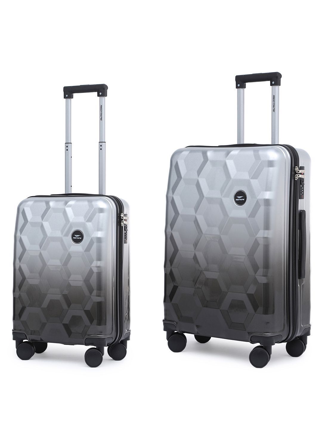 Red Tape Set of 2 Geometric 360-Degree Rotation Non-Padded Trolley Bag-picture-14