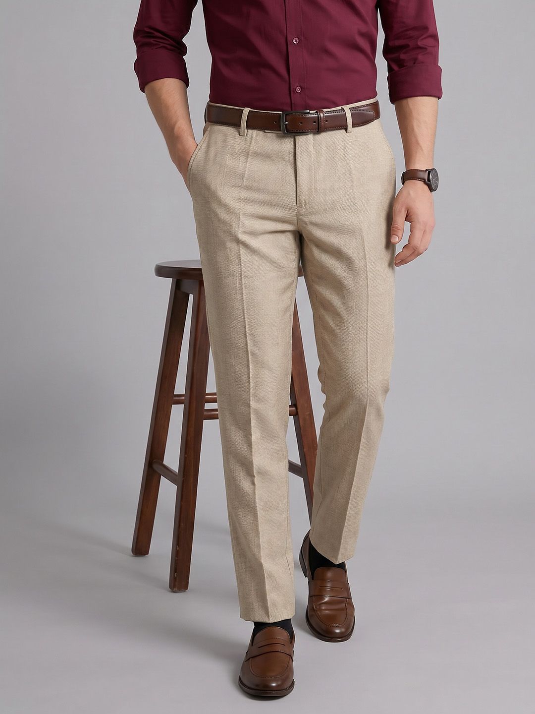 Arrow Men Mid-Rise Formal Trousers-picture-35