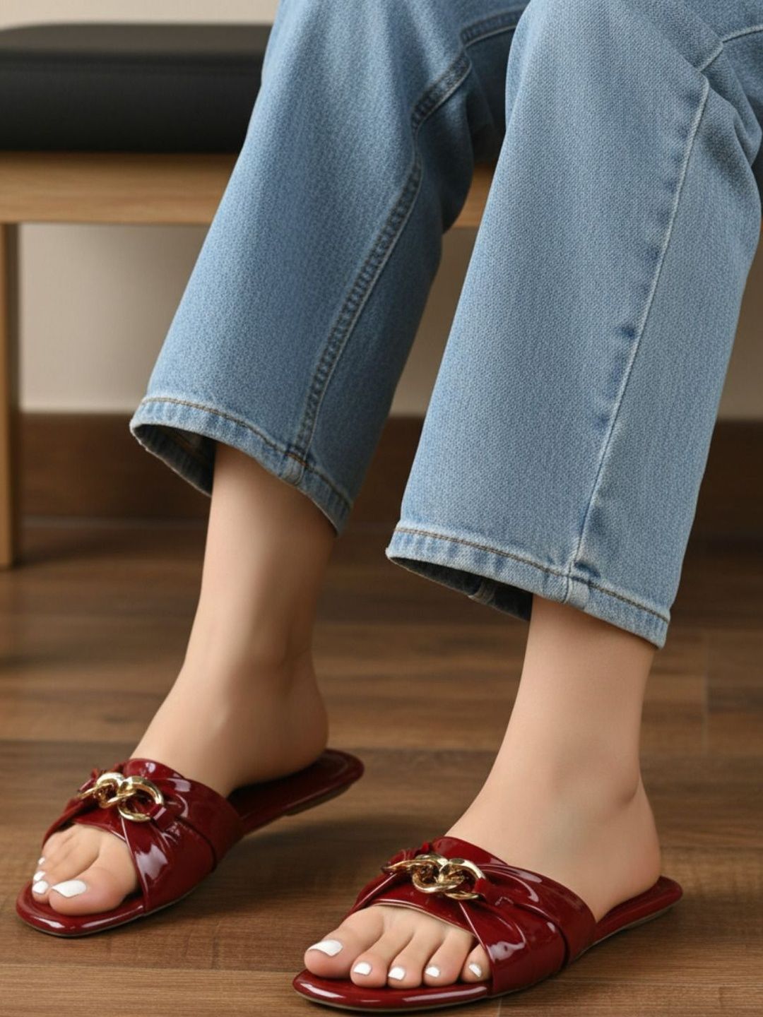 Inc 5 Women Open Toe Flats with Buckles-picture-10