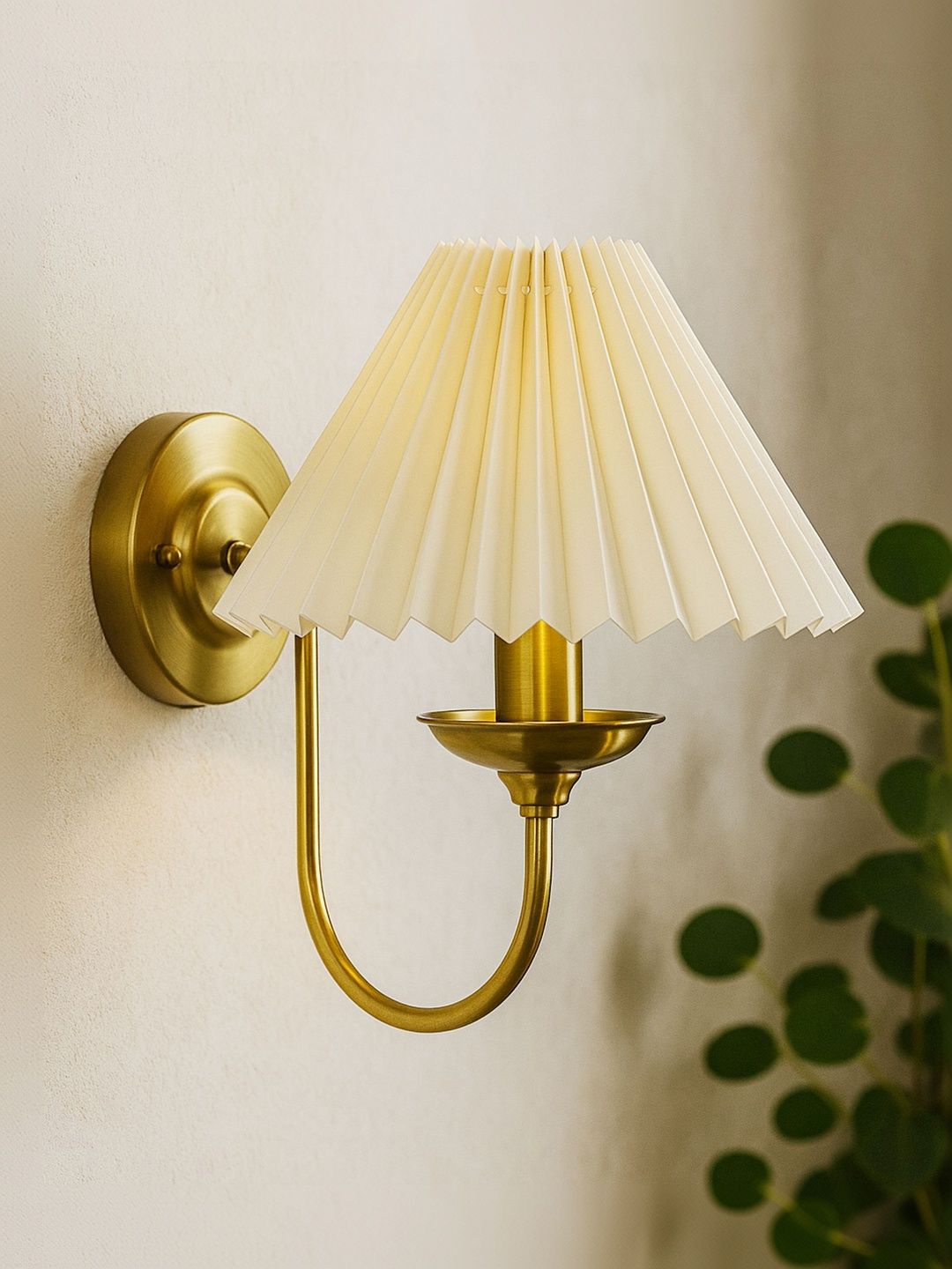 Glowhere Off White & Cream-Coloured Textured Metal Contemporary Frustum Shaped Wall Lamp-picture-36