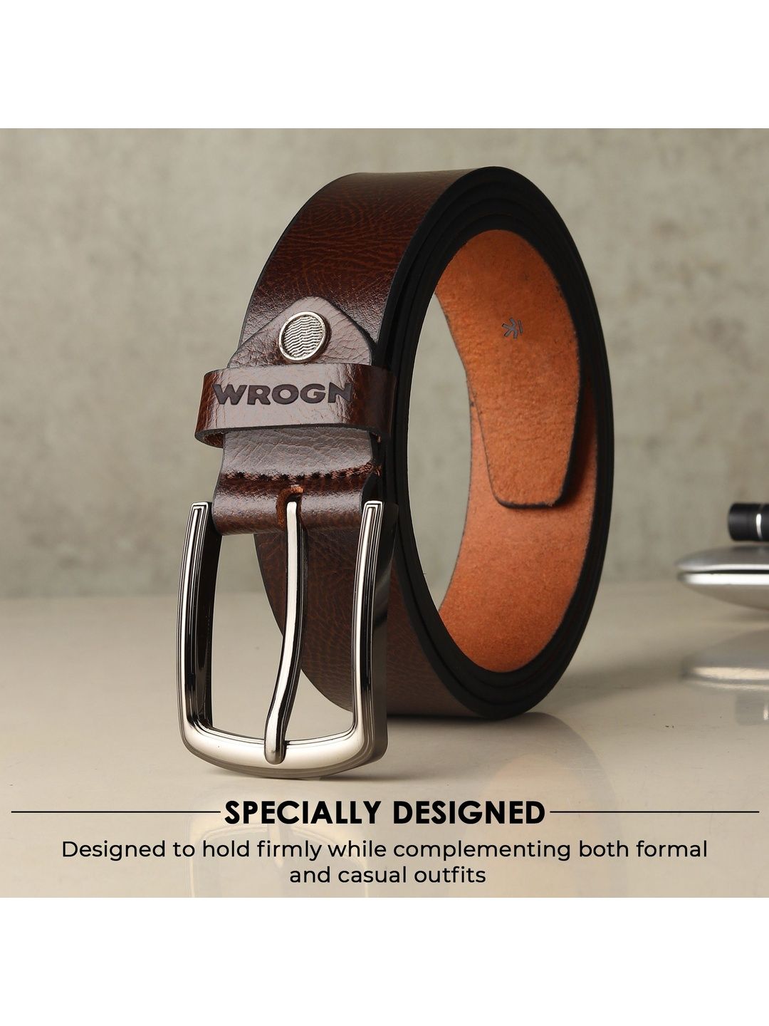 WROGN Men Textured Leather Belt-picture-27