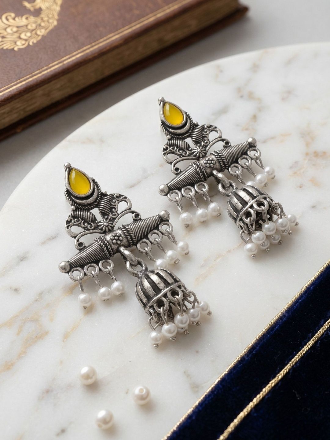 Mekkna Contemporary Jhumkas Earrings-picture-49