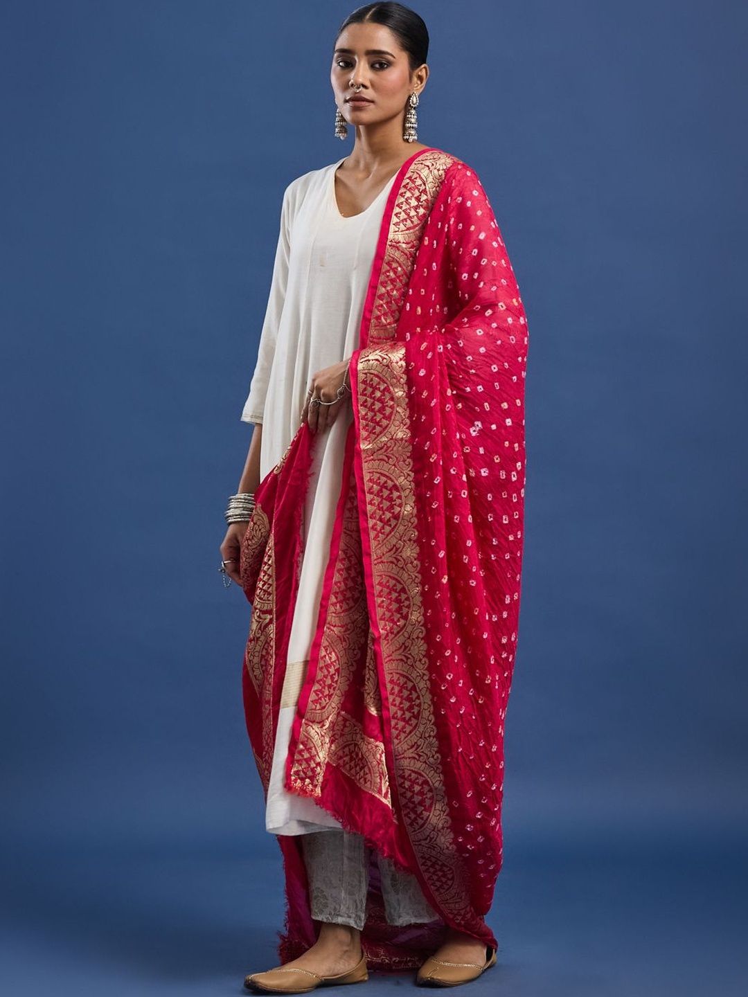 Taavi Dyed Art Silk Dupatta with Zari-image-48