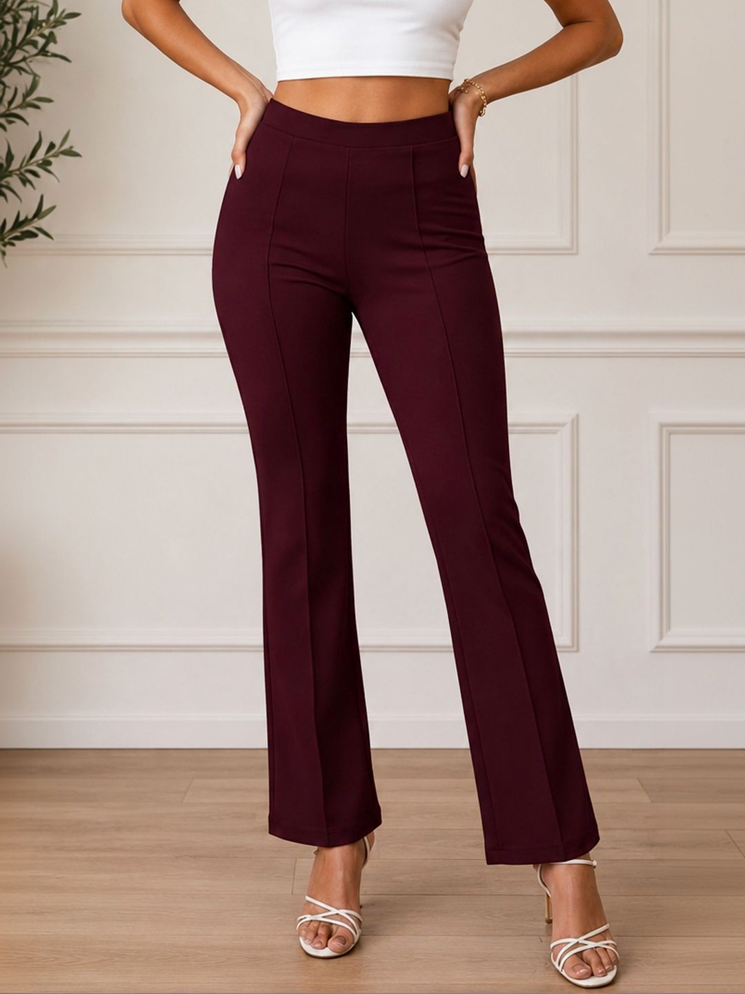 GIRL CNTRL Women Relaxed Straight Fit Non Iron Trousers-picture-15