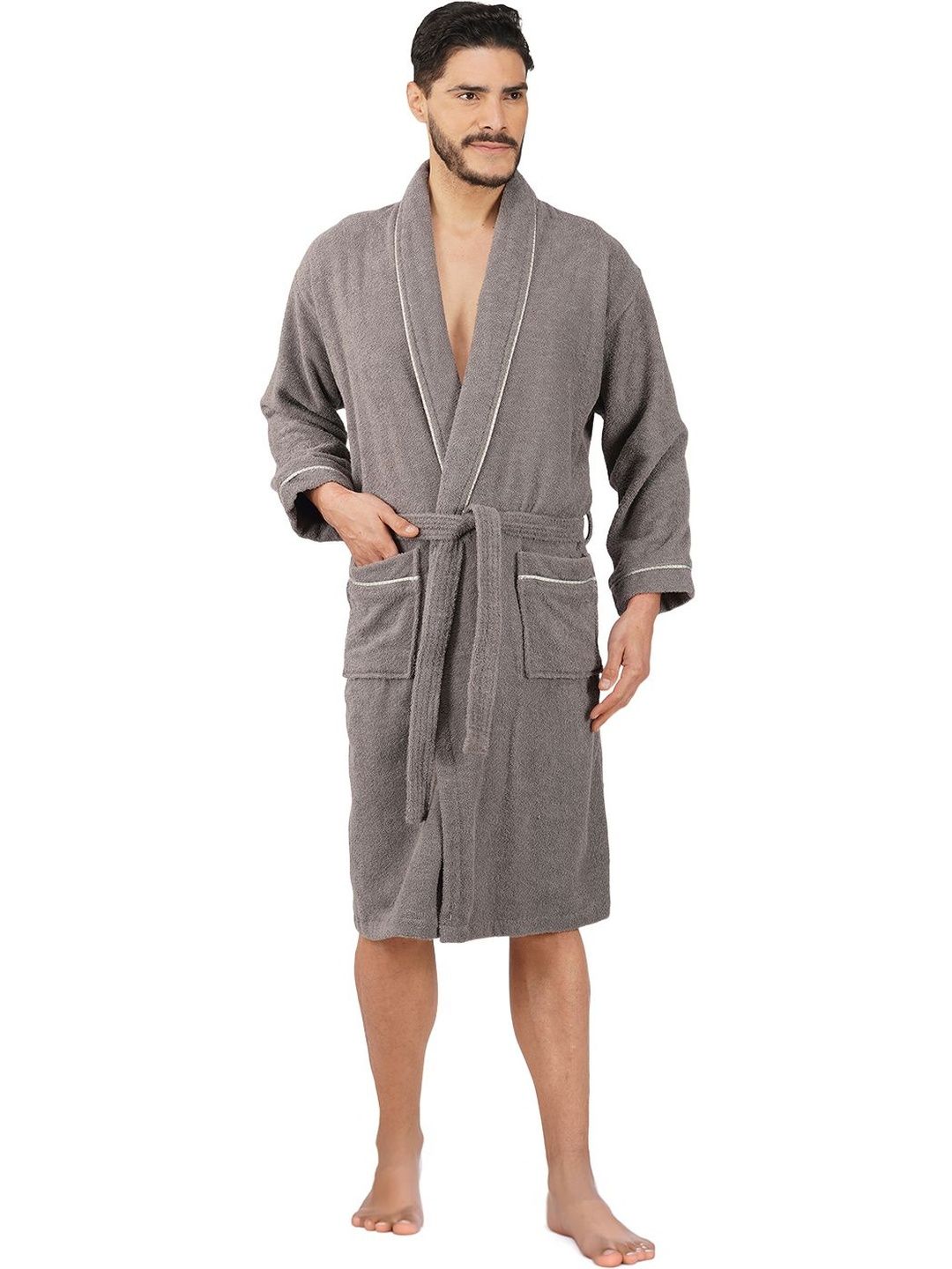 RANGOLI Cotton Knee Length Bath Robe & Wraps-image-31