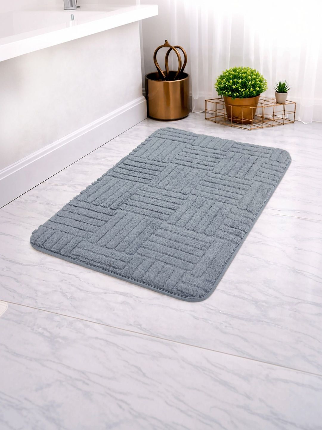 LUXEHOME INTERNATIONAL Grey Anti-Slip 1960 GSM Bath Rugs-image-46