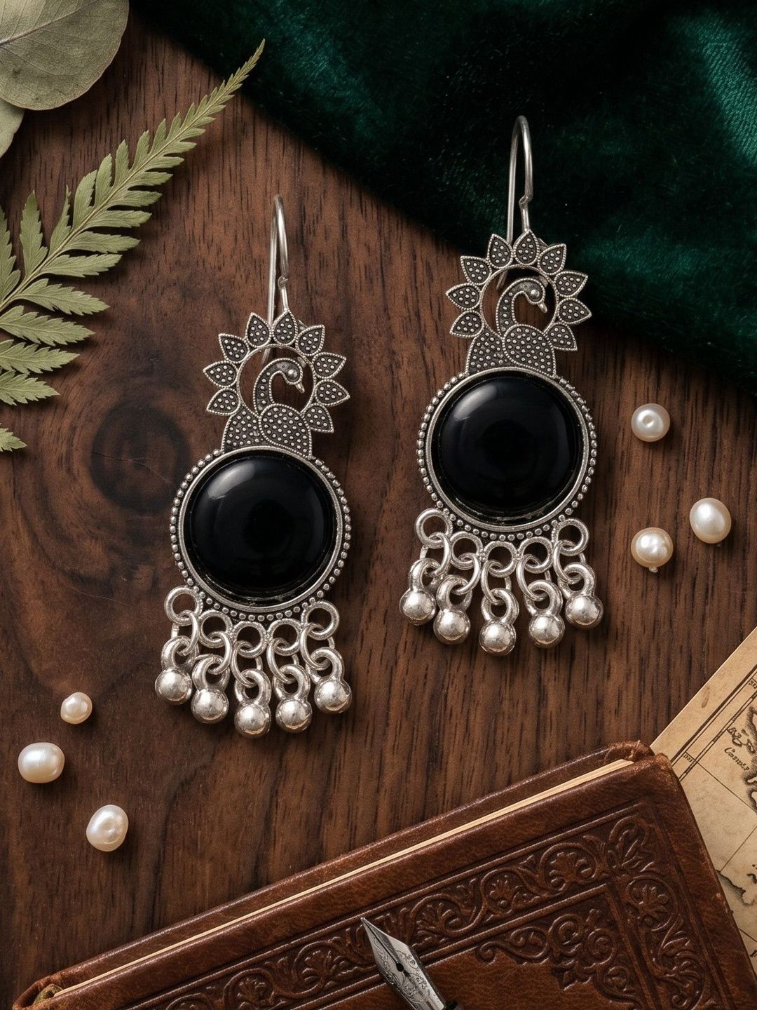 Mekkna Peacock Shaped Drop Earrings-picture-31