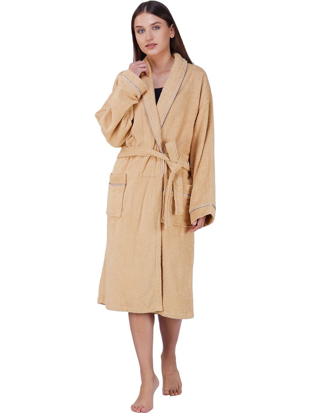 RANGOLI Cotton Knee Length Bath Robe-image-33