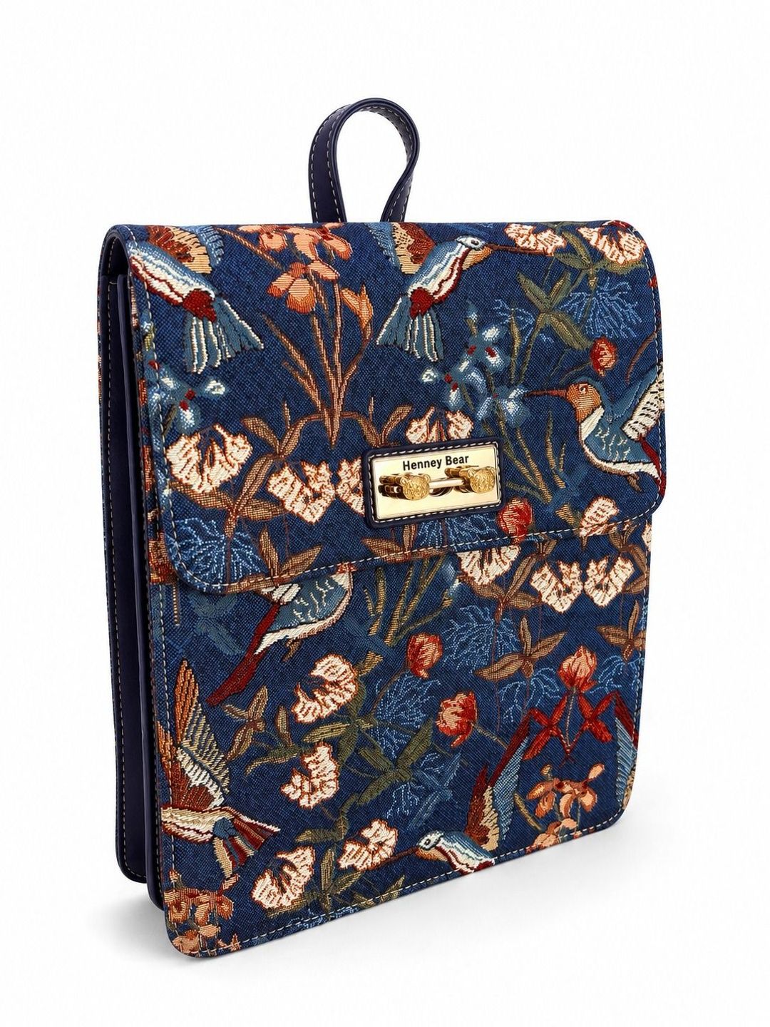 Henney Bear Tapestry Blue Hummingbird Backpack-picture-23