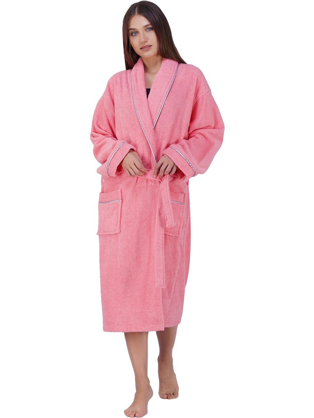RANGOLI Cotton Knee Length Bath Robe & Wraps-picture-30