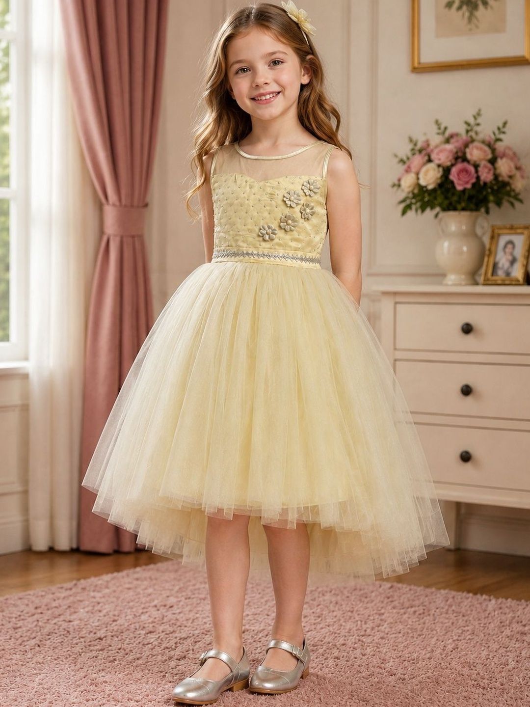 Dripteen Applique Net Fit & Flare Dress-picture-36