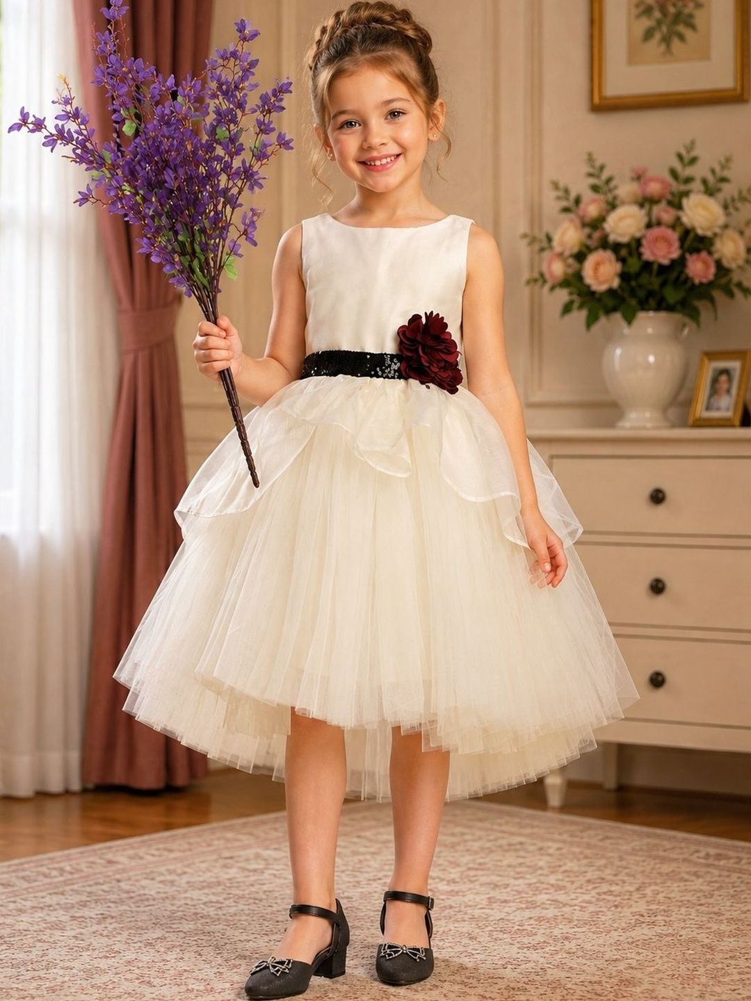 Dripteen Applique Net Fit & Flare Dress-picture-12