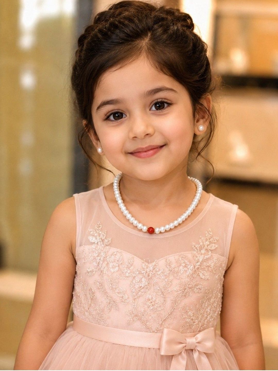 KASHVI PEARLS AND JEWELLERS Gold-Plated Pearl Necklace and Earrings-picture-13